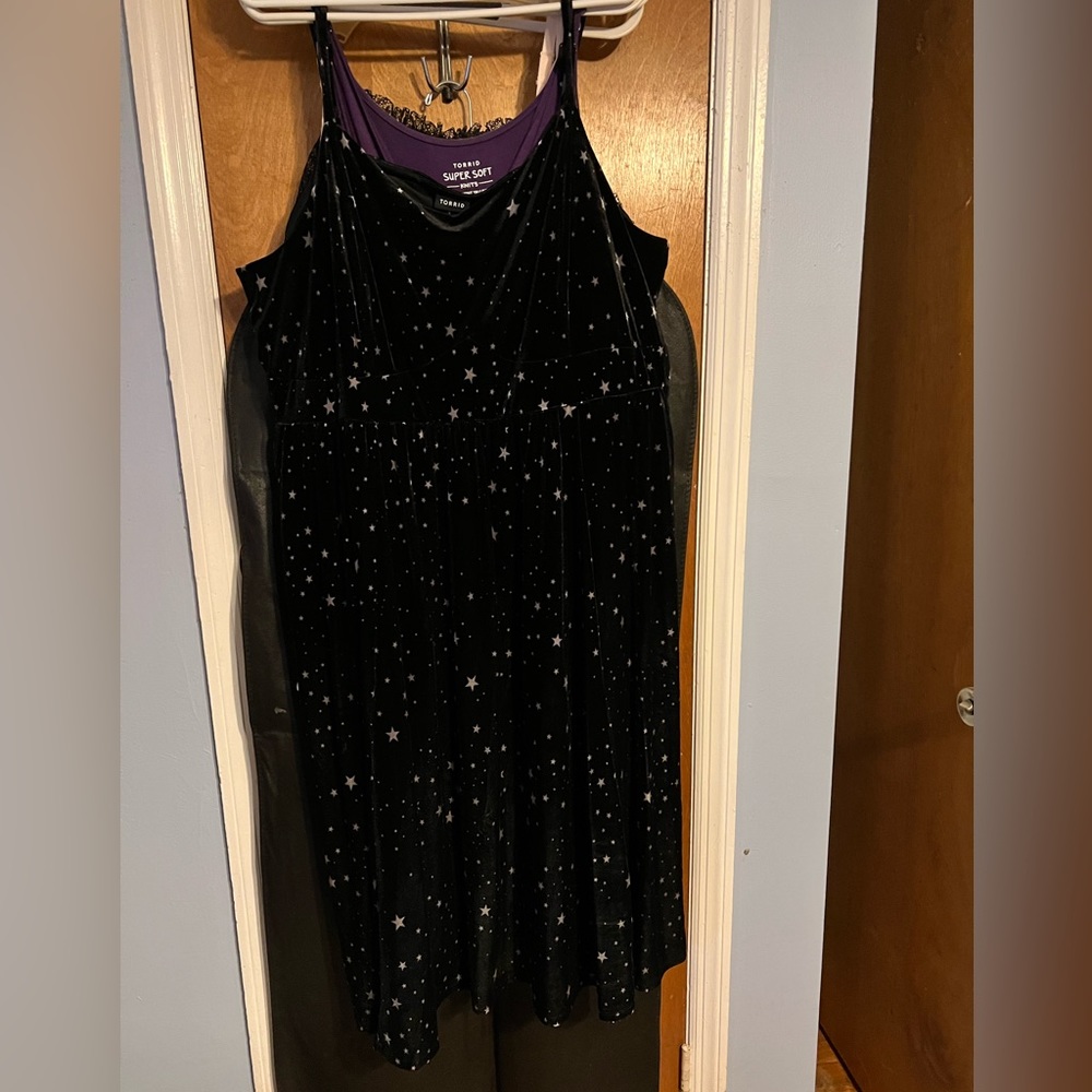 Torrid Black Velvet midi dress